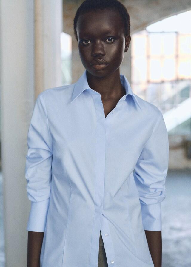 Mango Camisa Algodón Entallada