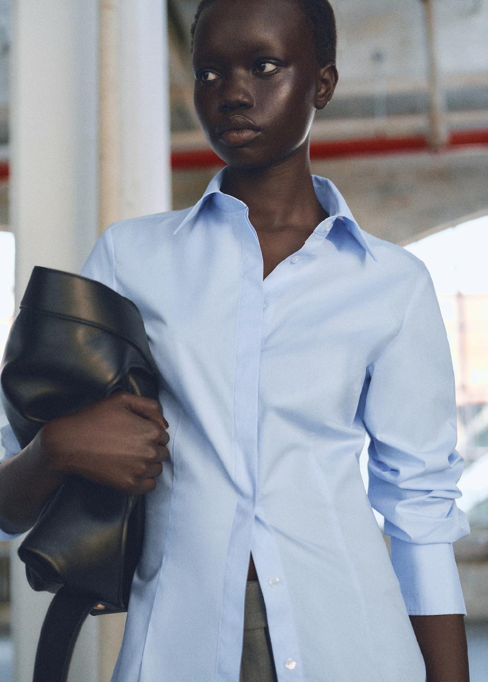 Mango Camisa algodón entallada