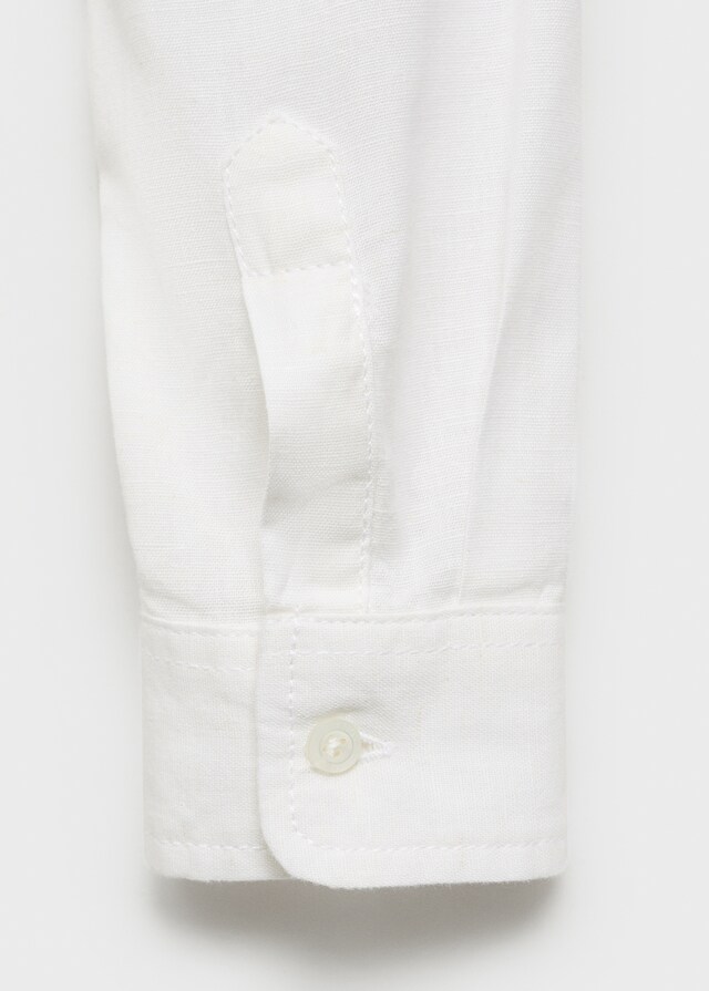 Mango Camisa Algodón Y Lino