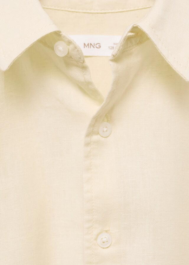 Mango Camisa Algodón Y Lino