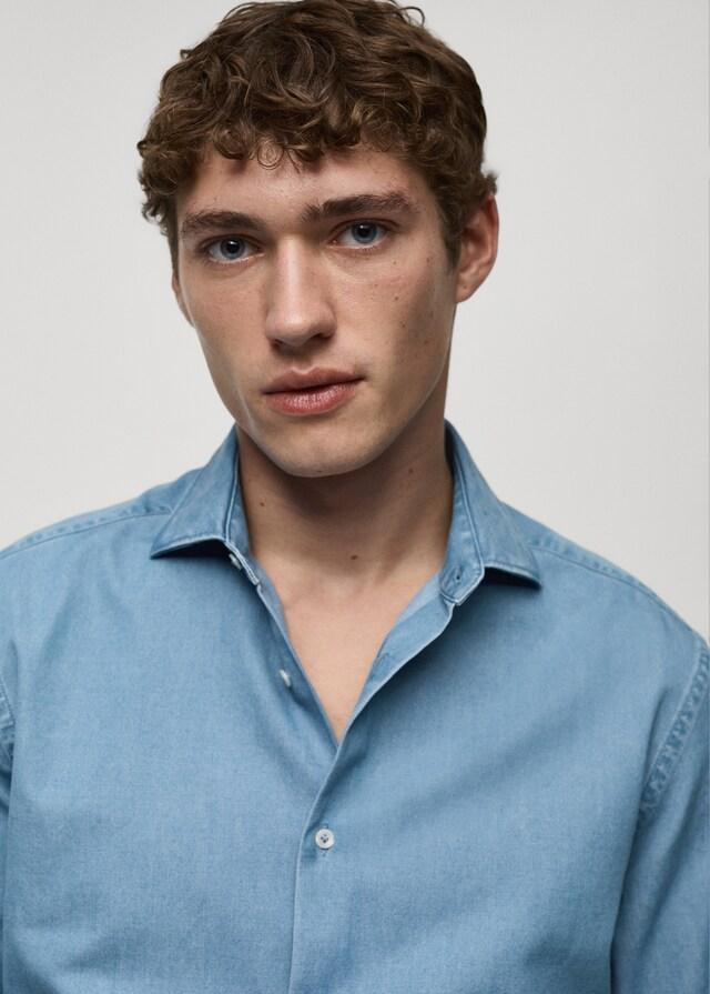 Mango Camisa Chambray 100% Algodón