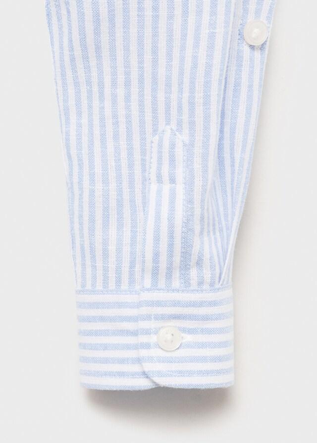 Mango Camisa Lino Rayas