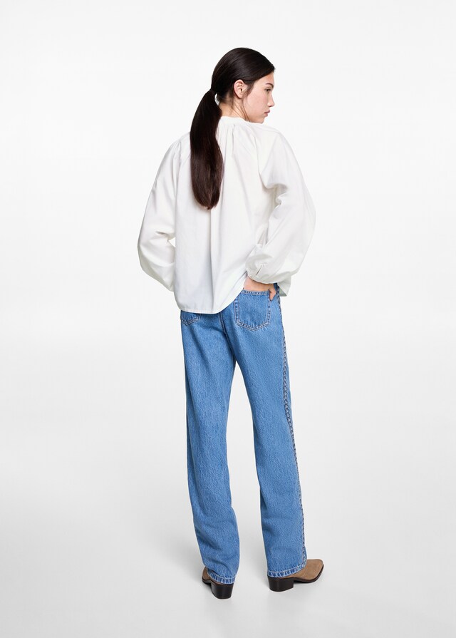 Mango Camisa Manga Abullonada