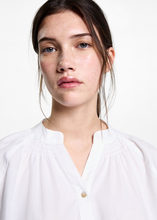 Mango Camisa Manga Abullonada