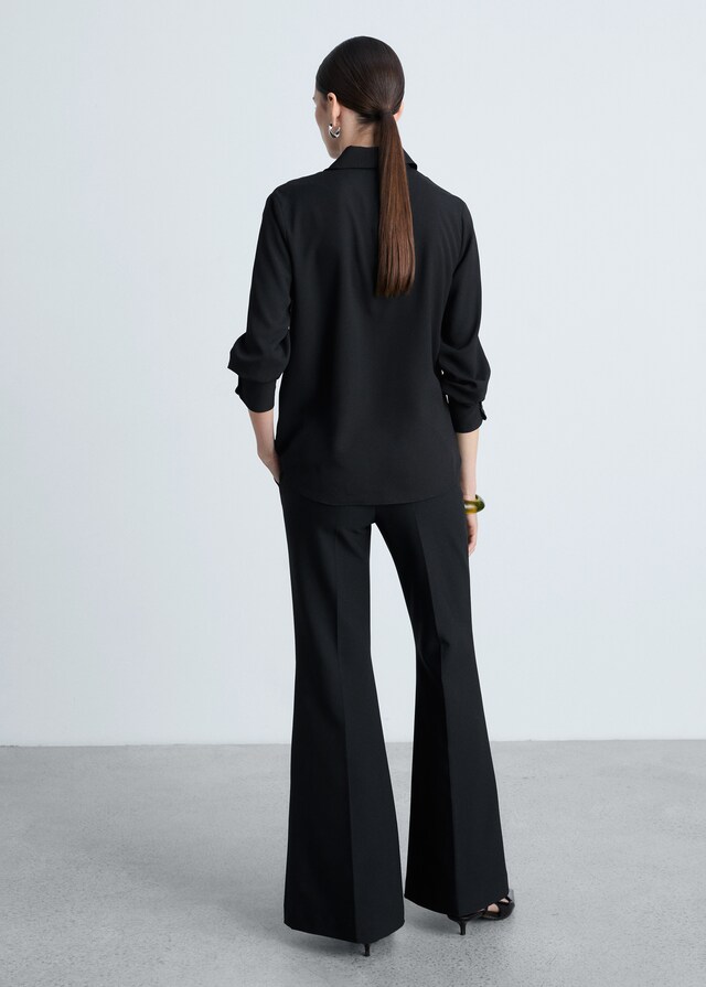 Mango Camisa Manga Larga Fluida