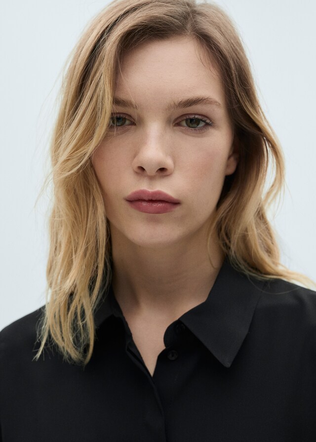 Mango Camisa Manga Larga Fluida