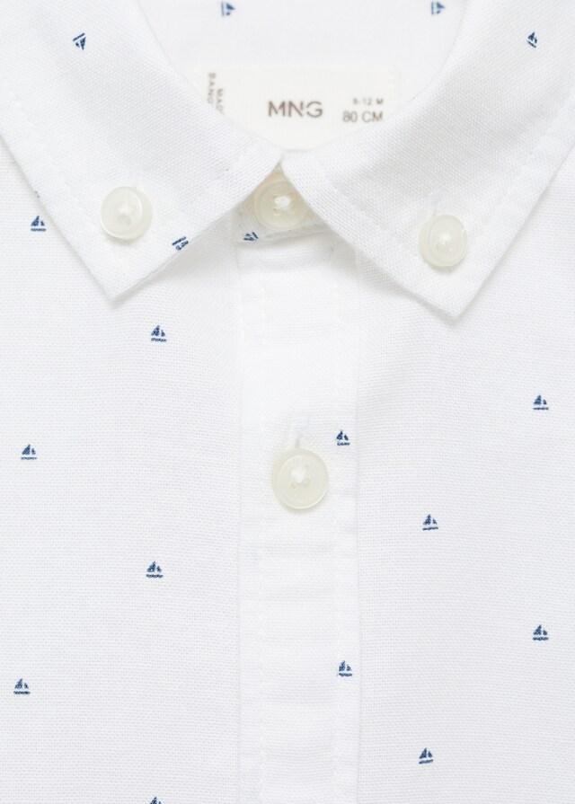 Mango Camisa Oxford Estampada