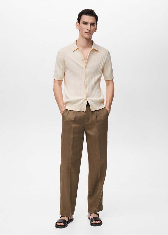 Mango Camisa Punto Fino Canalé