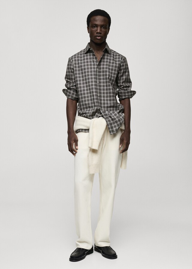 Mango Camisa Regular Fit Algodón Cuadros