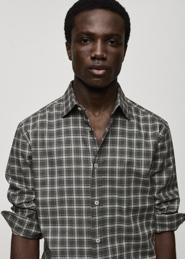 Mango Camisa Regular Fit Algodón Cuadros