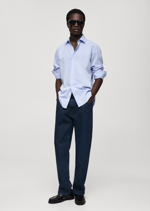 Mango Camisa Regular Fit Algodón Fil-à-fil