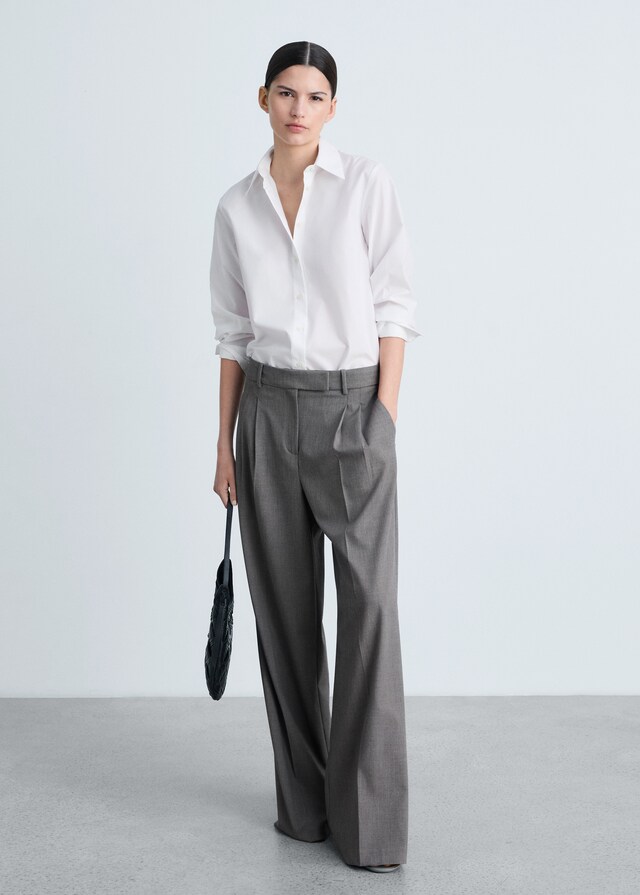 Mango Camisa Regular Mezcla Algodón Lyocell