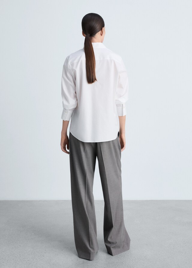 Mango Camisa Regular Mezcla Algodón Lyocell