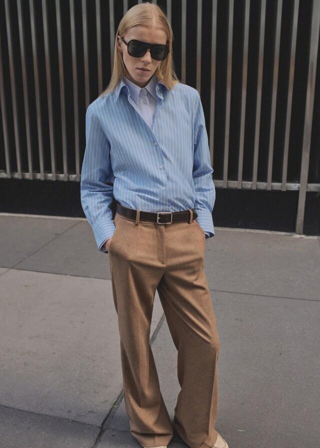 Mango Camisa Regular Mezcla Algodón Lyocell