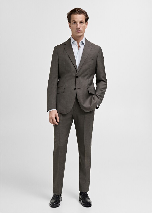 Mango Camisa Traje 100% Algodón Rayas