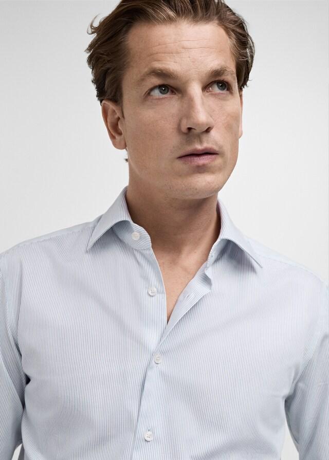 Mango Camisa Traje 100% Algodón Rayas