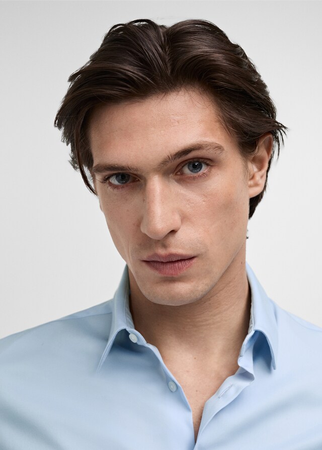 Mango Camisa Traje Slim Fit Algodón