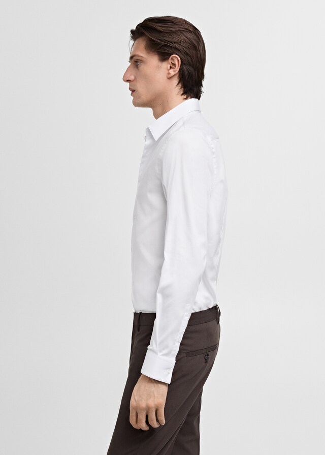 Mango Camisa Traje Slim Fit Algodón