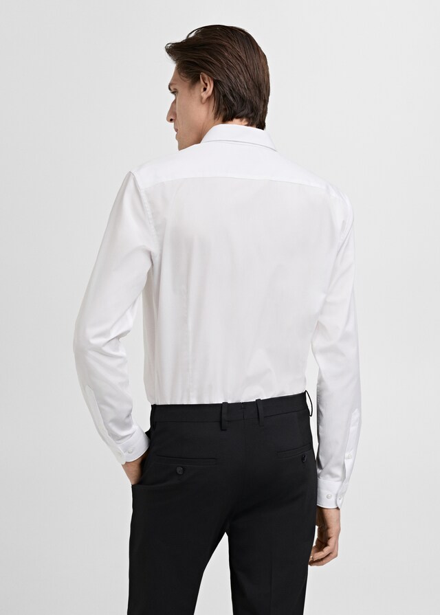 Mango Camisa Traje Slim Fit Algodón Popelín