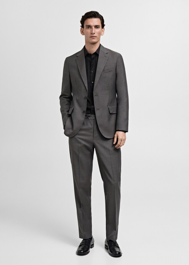 Mango Camisa Traje Slim Fit Algodón Popelín