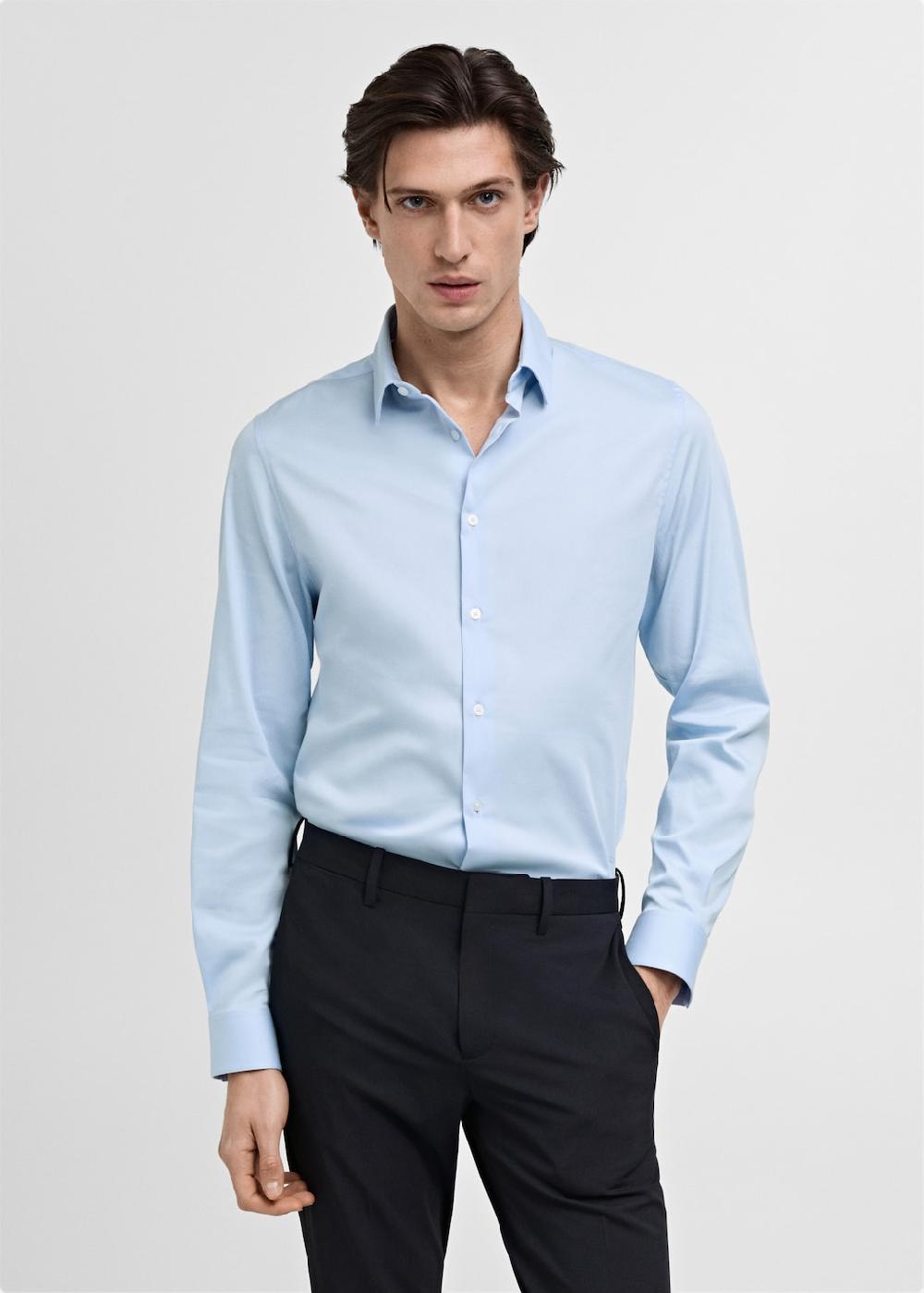 Mango Camisa traje slim fit algodón