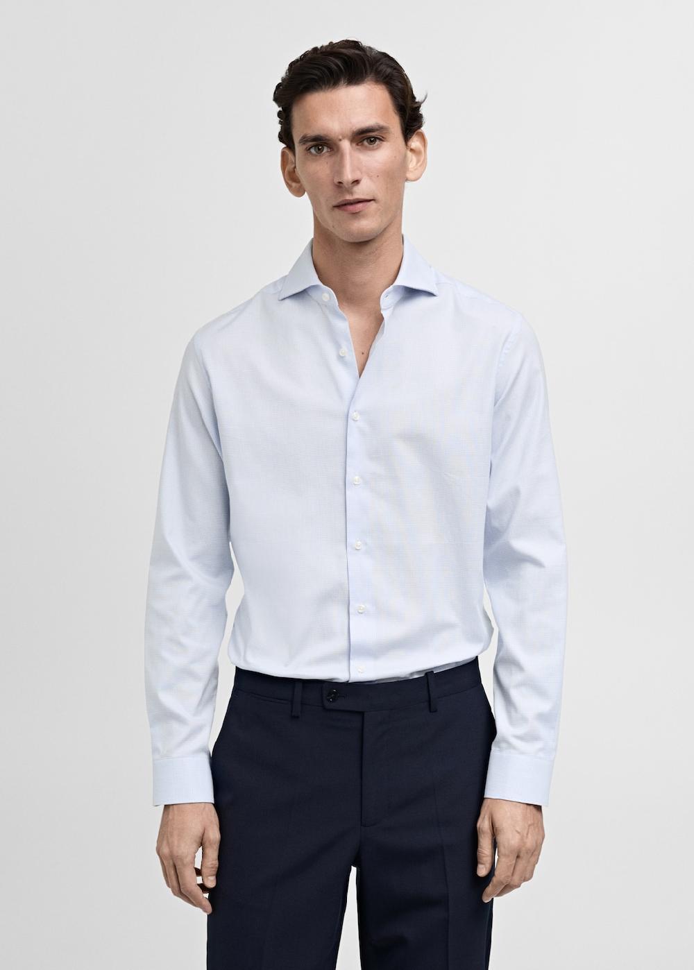 Mango Camisa traje slim fit twill microestampado