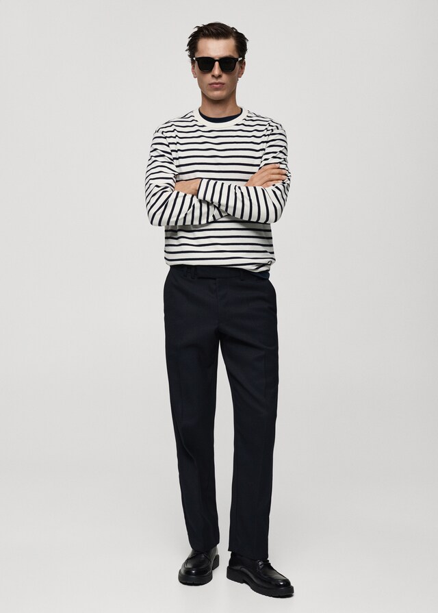 Mango Camiseta 100% Algodón Rayas