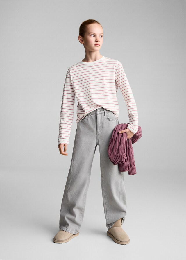 Mango Camiseta 100% Algodón Rayas