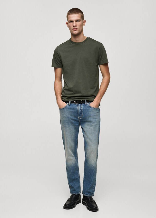 Mango Camiseta 100% Algodón Slim Fit