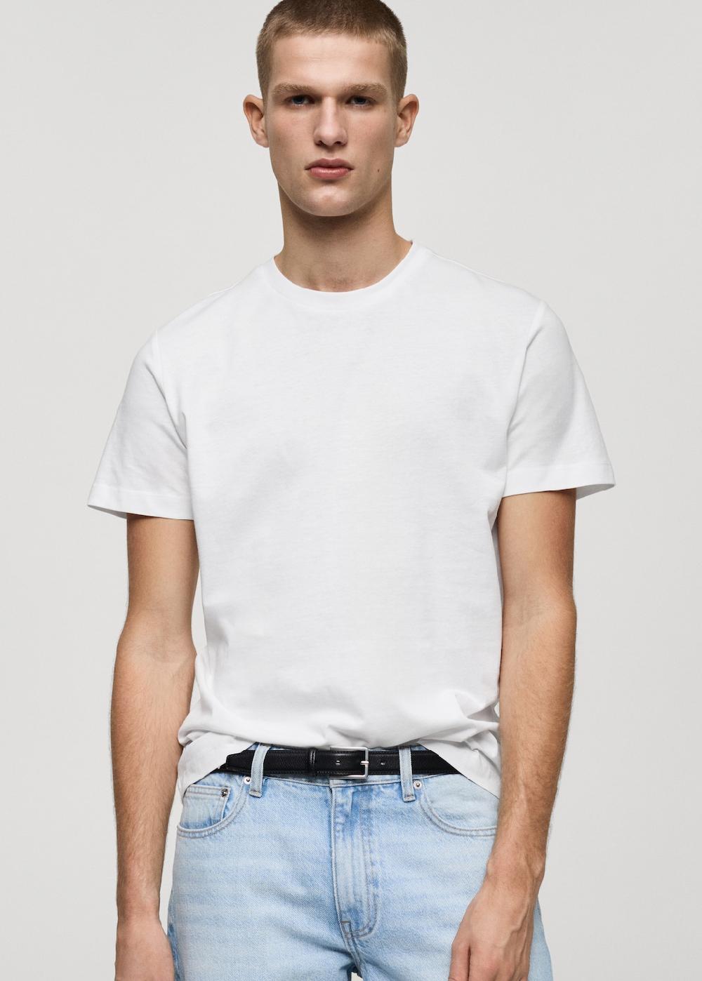 Mango Camiseta 100% algodón slim fit