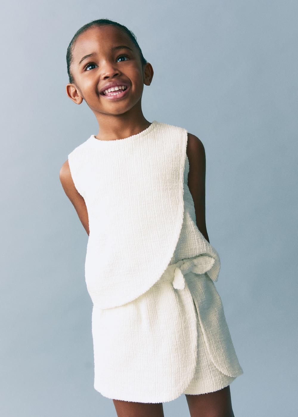 Mango Camiseta abertura tweed