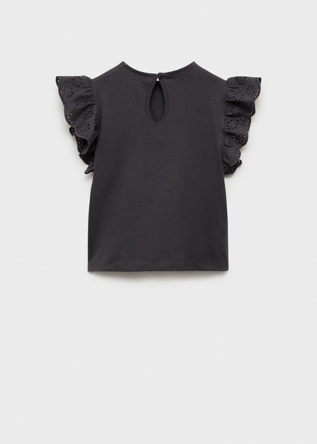 Mango Camiseta Algodón Bordado Inglés