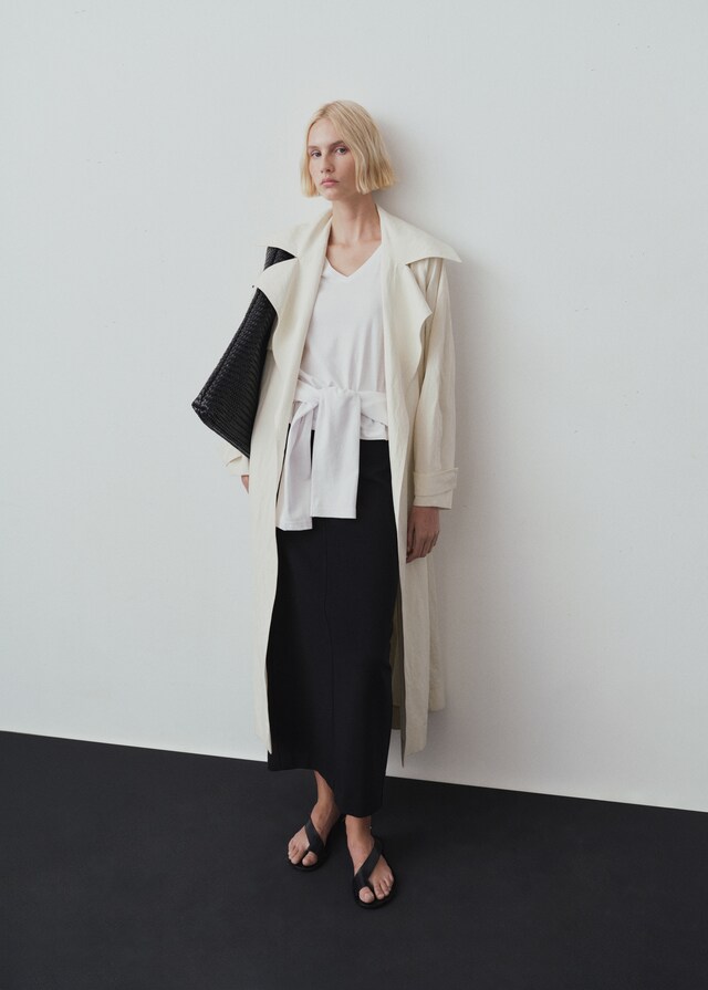 Mango Camiseta Algodón Cuello Pico