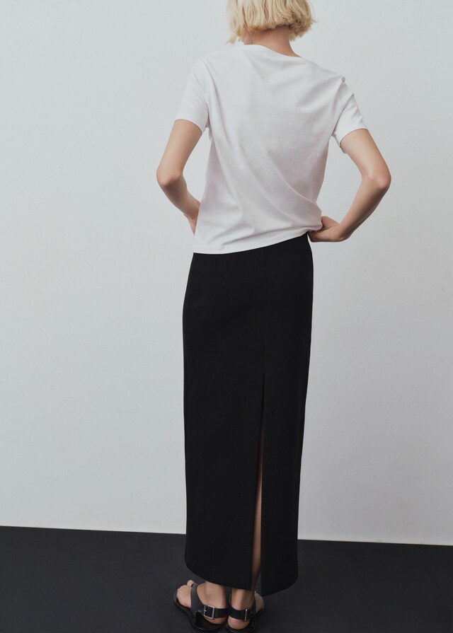 Mango Camiseta Algodón Cuello Pico