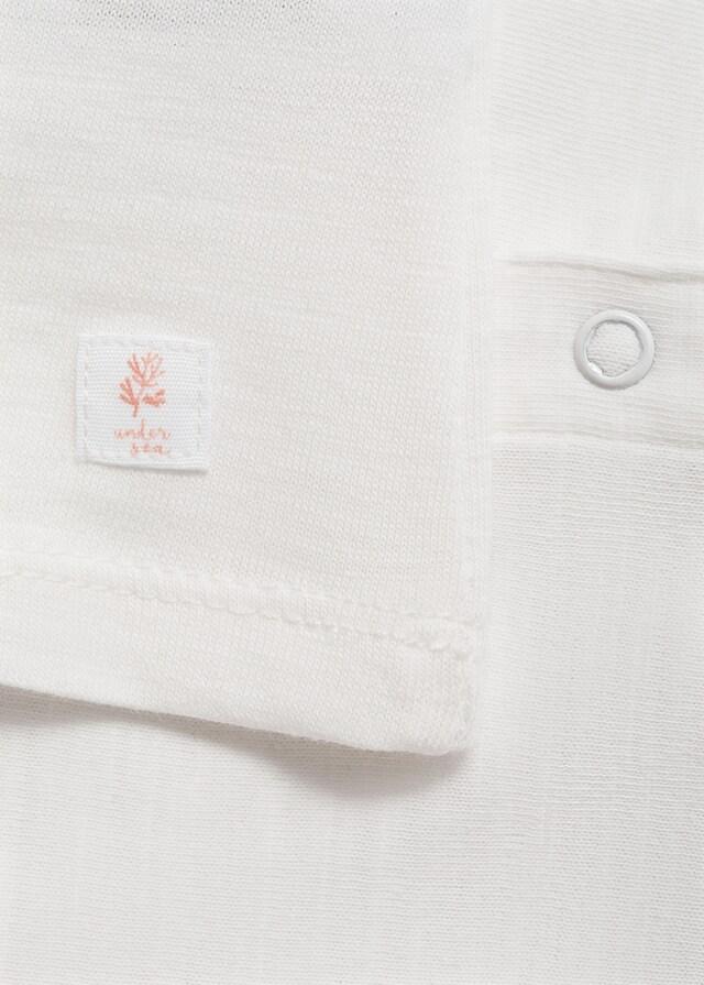 Mango Camiseta Algodón Cuello Volante