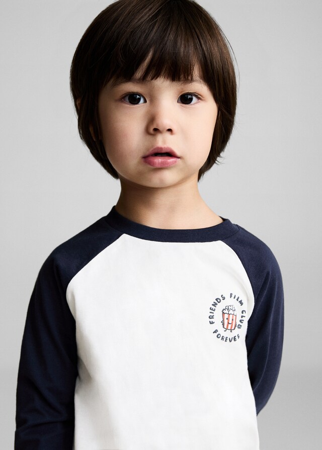 Mango Camiseta Algodón Dibujo