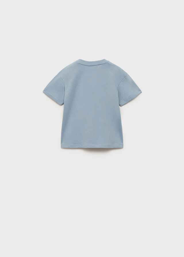 Mango Camiseta Algodón Dibujo Relieve