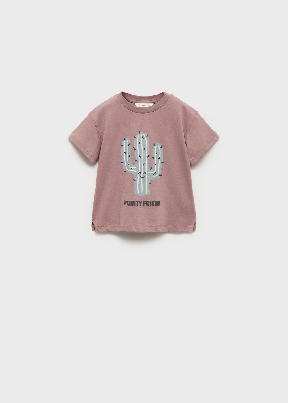 Mango Camiseta algodón dibujo