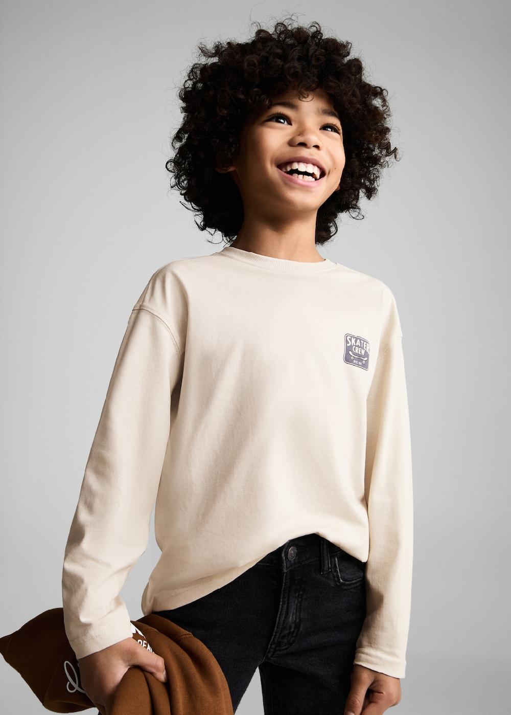 Mango Camiseta algodón estampada