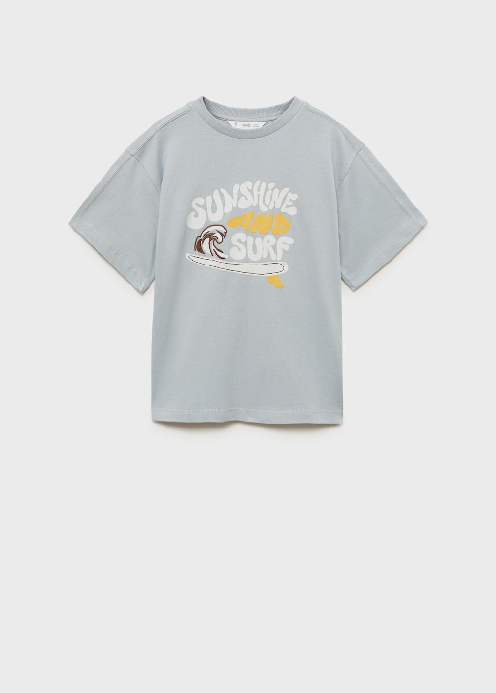 Mango Camiseta algodón estampada