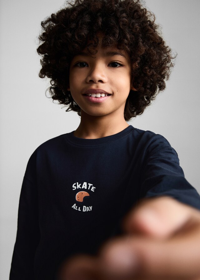 Mango Camiseta Algodón Estampado