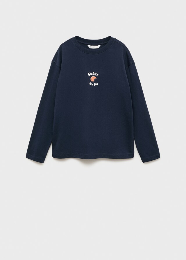 Mango Camiseta Algodón Estampado