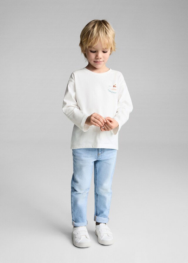 Mango Camiseta Algodón Estampado