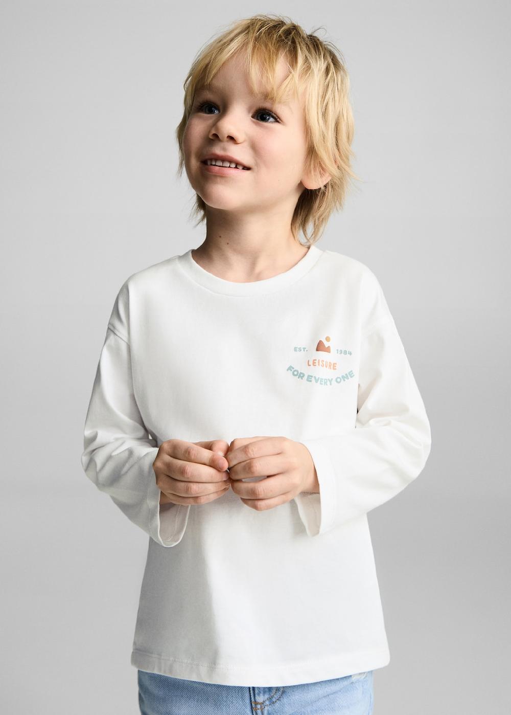 Mango Camiseta algodón estampado