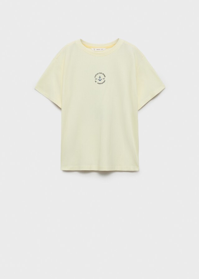 Mango Camiseta Algodón Estampado Dibujo