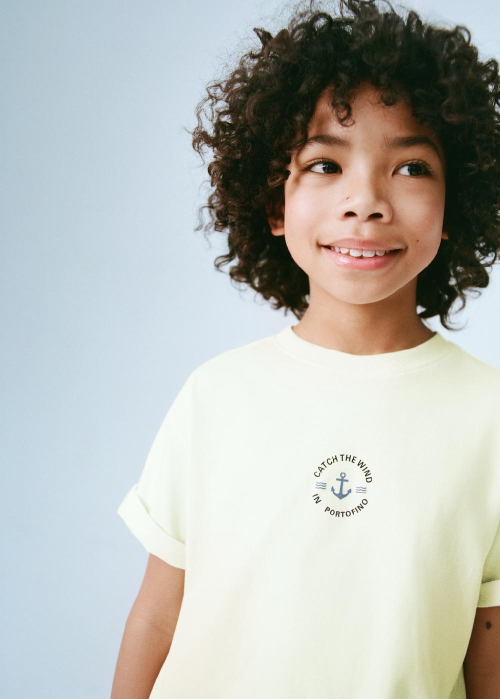 Mango Camiseta algodón estampado dibujo