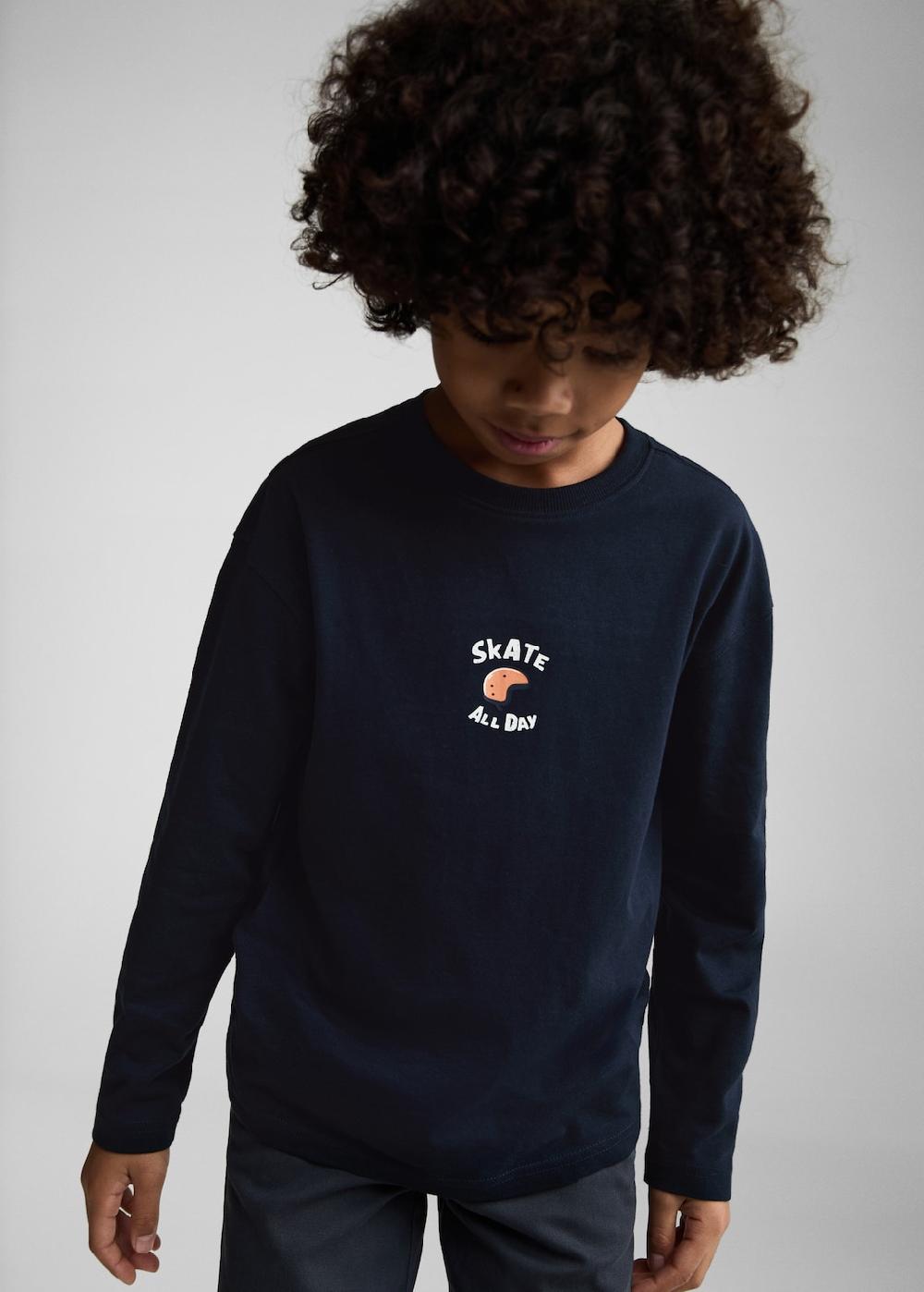 Mango Camiseta algodón estampado