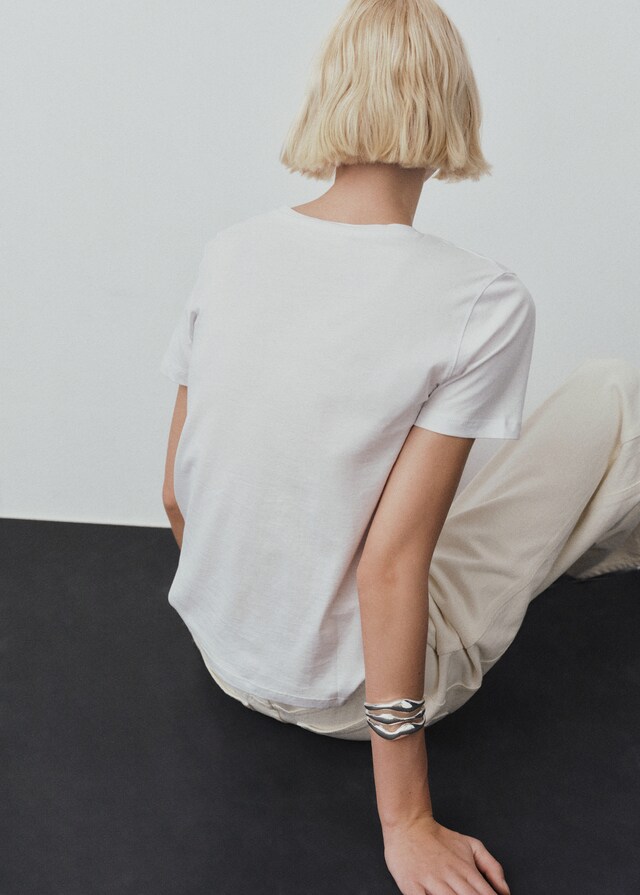 Mango Camiseta Algodón Manga Corta