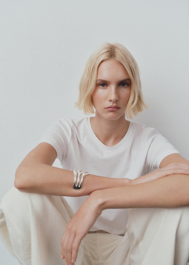 Mango Camiseta Algodón Manga Corta