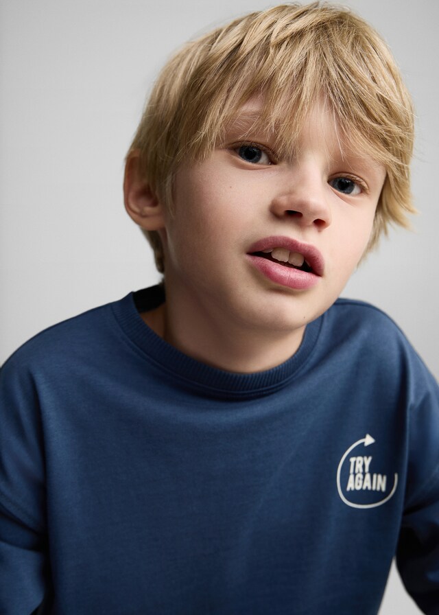 Mango Camiseta Algodón Mensaje